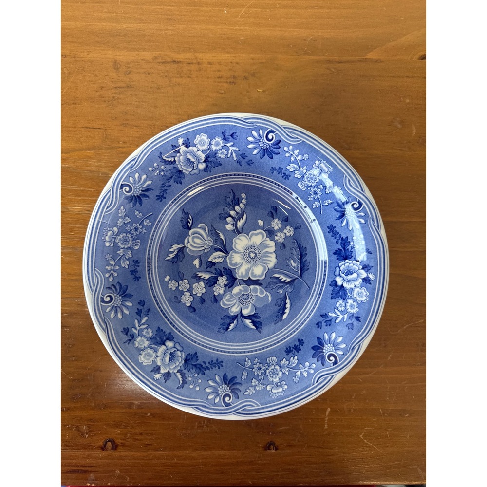 Spode Blue Room Collection Georgian Series Botanical Blue White Bowl 8 in